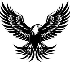 adelaar - zwart en wit geïsoleerd icoon - vector illustratie