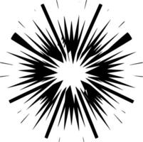 explosie - zwart en wit geïsoleerd icoon - vector illustratie