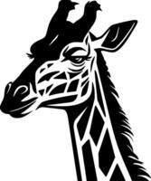 giraffe, minimalistische en gemakkelijk silhouet - vector illustratie