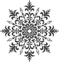 ai gegenereerd silhouet mandala bloem sneeuwvlok vormig zwart kleur enkel en alleen vector