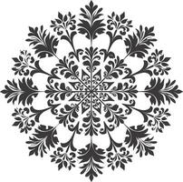 ai gegenereerd silhouet mandala bloem sneeuwvlok vormig zwart kleur enkel en alleen vector