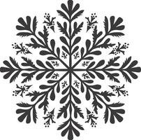 ai gegenereerd silhouet mandala bloem sneeuwvlok vormig zwart kleur enkel en alleen vector