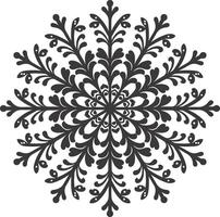 ai gegenereerd silhouet mandala bloem sneeuwvlok vormig zwart kleur enkel en alleen vector