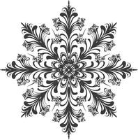 ai gegenereerd silhouet mandala bloem sneeuwvlok vormig zwart kleur enkel en alleen vector