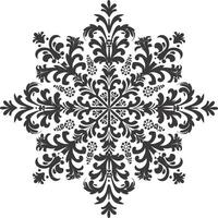 ai gegenereerd silhouet mandala bloem sneeuwvlok vormig zwart kleur enkel en alleen vector