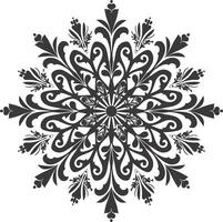 ai gegenereerd silhouet mandala bloem sneeuwvlok vormig zwart kleur enkel en alleen vector