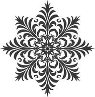 ai gegenereerd silhouet mandala bloem sneeuwvlok vormig zwart kleur enkel en alleen vector