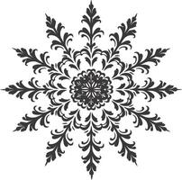 ai gegenereerd silhouet mandala bloem sneeuwvlok vormig zwart kleur enkel en alleen vector