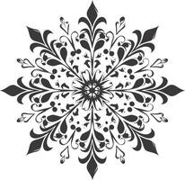 ai gegenereerd silhouet mandala bloem sneeuwvlok vormig zwart kleur enkel en alleen vector