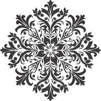 ai gegenereerd silhouet mandala bloem sneeuwvlok vormig zwart kleur enkel en alleen vector