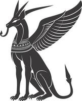 ai gegenereerd silhouet spinx de Egypte mythisch schepsel zwart kleur enkel en alleen vol lichaam vector