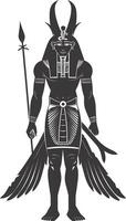 ai gegenereerd silhouet spinx de Egypte mythisch schepsel zwart kleur enkel en alleen vol lichaam vector