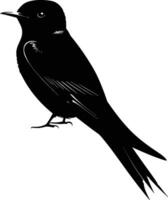 ai gegenereerd silhouet slikken vogel zwart kleur enkel en alleen vol lichaam vector