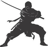 ai gegenereerd silhouet Ninja zwart kleur enkel en alleen vol lichaam vector