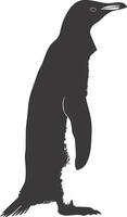 ai gegenereerd silhouet pinguïn zwart kleur enkel en alleen vol lichaam vector