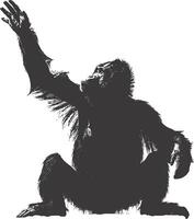 ai gegenereerd silhouet orang oetan dier vol lichaam zwart kleur enkel en alleen vector