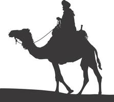 ai gegenereerd silhouet van een Arabisch persoon vervelend een tulband zwart kleur enkel en alleen vector