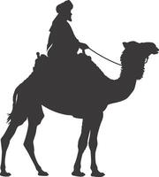 ai gegenereerd silhouet van een Arabisch persoon vervelend een tulband zwart kleur enkel en alleen vector