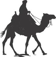 ai gegenereerd silhouet van een Arabisch persoon vervelend een tulband zwart kleur enkel en alleen vector