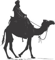 ai gegenereerd silhouet van een Arabisch persoon vervelend een tulband zwart kleur enkel en alleen vector