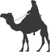 ai gegenereerd silhouet van een Arabisch persoon vervelend een tulband zwart kleur enkel en alleen vector