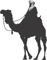 ai gegenereerd silhouet van een Arabisch persoon vervelend een tulband zwart kleur enkel en alleen vector