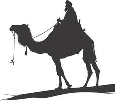 ai gegenereerd silhouet van een Arabisch persoon vervelend een tulband zwart kleur enkel en alleen vector