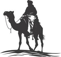 ai gegenereerd silhouet van een Arabisch persoon vervelend een tulband zwart kleur enkel en alleen vector