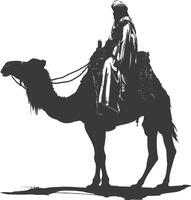 ai gegenereerd silhouet van een Arabisch persoon vervelend een tulband zwart kleur enkel en alleen vector