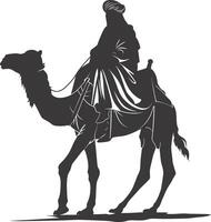 ai gegenereerd silhouet van een Arabisch persoon vervelend een tulband zwart kleur enkel en alleen vector