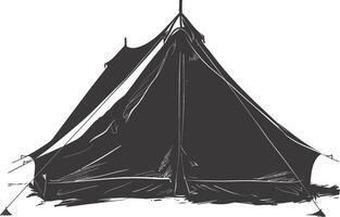 ai gegenereerd silhouet tent zwart kleur enkel en alleen vector