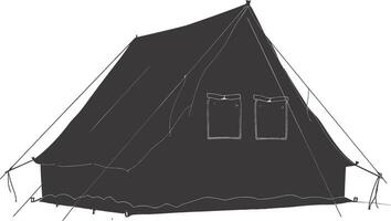 ai gegenereerd silhouet tent zwart kleur enkel en alleen vector