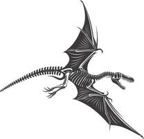 ai gegenereerd silhouet dinosaurus pterodactyl skelet zwart kleur enkel en alleen vector