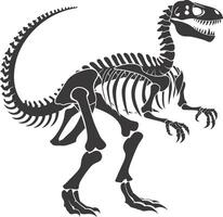 ai gegenereerd silhouet dinosaurus skelet zwart kleur enkel en alleen vector