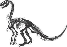 ai gegenereerd silhouet dinosaurus skelet zwart kleur enkel en alleen vector