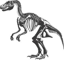 ai gegenereerd silhouet dinosaurus skelet zwart kleur enkel en alleen vector