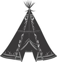 ai gegenereerd silhouet Indisch tribal tent zwart kleur enkel en alleen vol vector