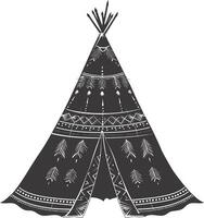 ai gegenereerd silhouet Indisch tribal tent zwart kleur enkel en alleen vol vector