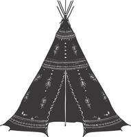 ai gegenereerd silhouet Indisch tribal tent zwart kleur enkel en alleen vol vector