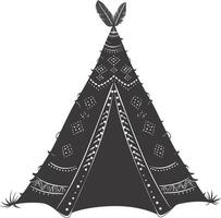 ai gegenereerd silhouet Indisch tribal tent zwart kleur enkel en alleen vol vector