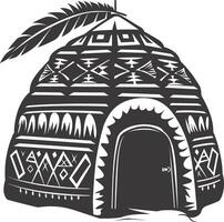 ai gegenereerd silhouet iglo de Eskimo tribal huis zwart kleur vector