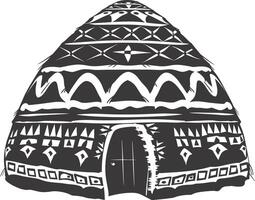 ai gegenereerd silhouet iglo de Eskimo tribal huis zwart kleur vector