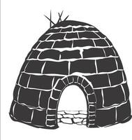 ai gegenereerd silhouet iglo de Eskimo tribal huis zwart kleur vector