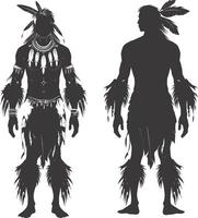 ai gegenereerd silhouet inheems Amerikaans Mens zwart kleur enkel en alleen vol vector