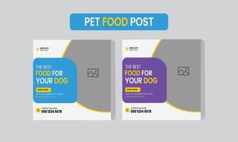 dieren huisdier winkel, huisdier voedsel en huisdier voedsel op te slaan sociaal media post of web banier sjabloon. vector