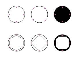 abstract cirkel zwart en roze wijnoogst krans vector illustratie
