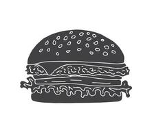 vector hand- getrokken tekening schetsen hamburger