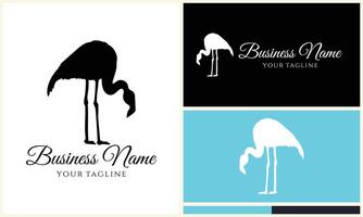 silhouet ooievaar flamingo logo sjabloon vector