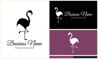 silhouet flamingo vector logo sjabloon