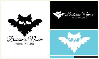 silhouet uil vogel logo sjabloon vector